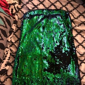 Strapless sequin dress